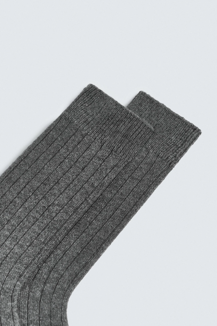 Носки из кашемировой смеси с ребристыми манжетами
