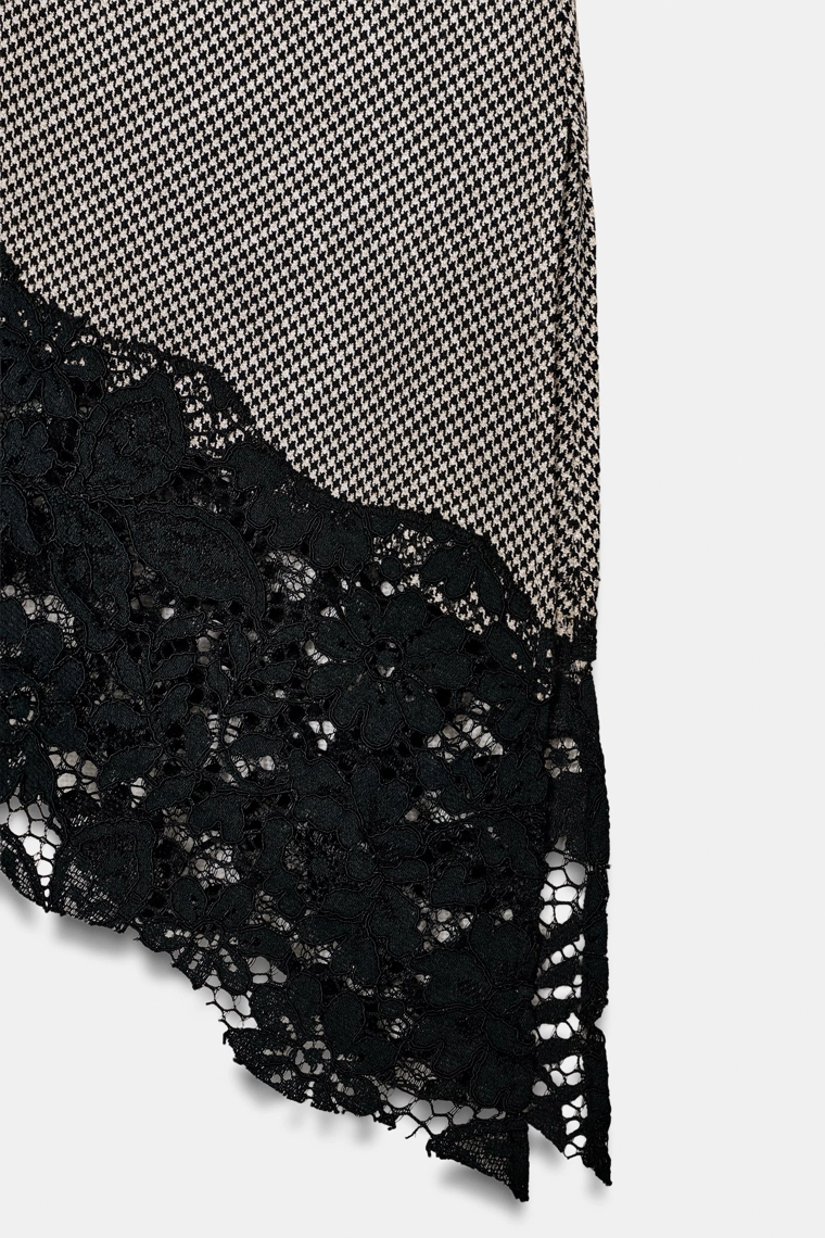 Топ из плетеного кружева в клетку