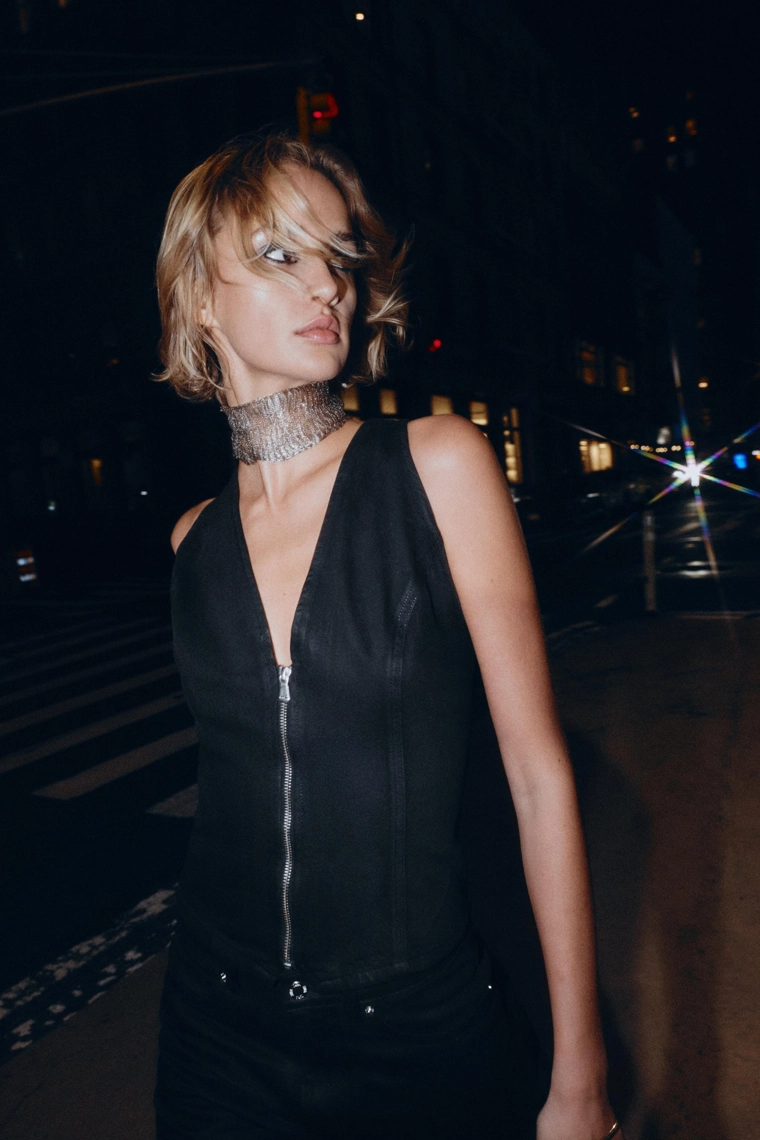 Жилет z1975 из покрытого денима