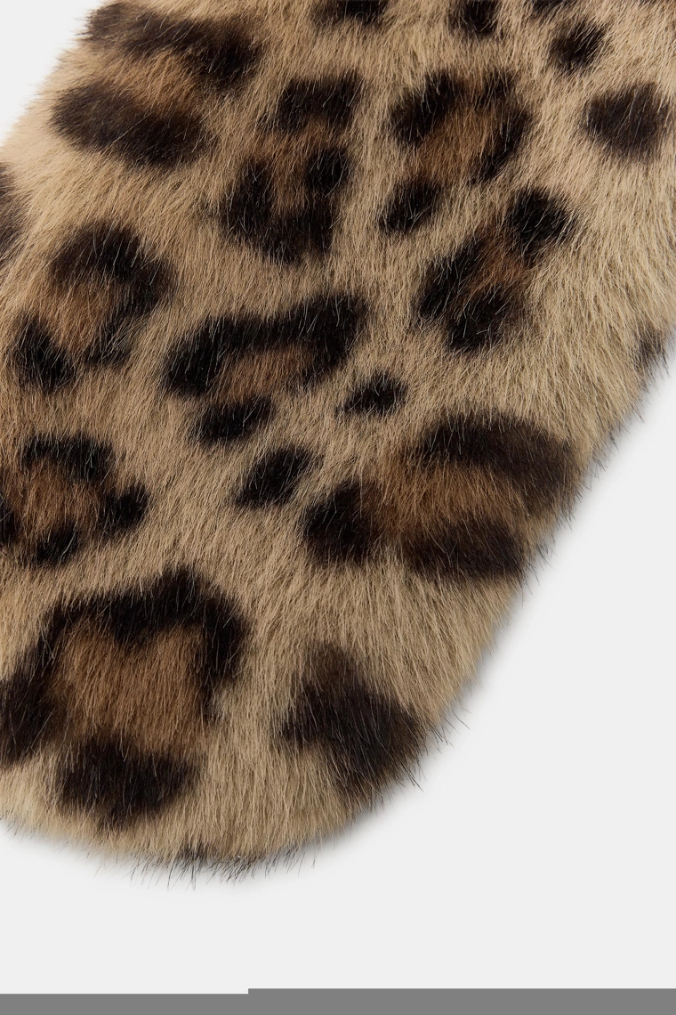 Воротник из искусственного меха с животным принтом zara
