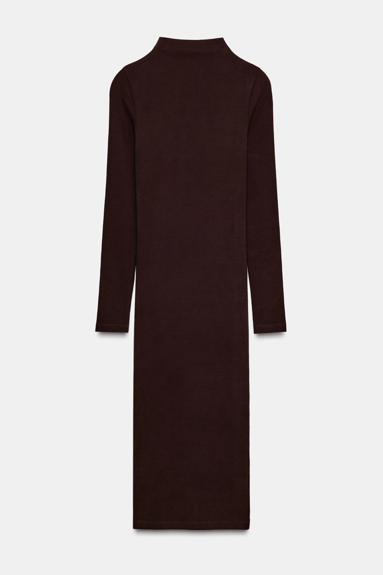 Платье-миди из ребристого трикотажа