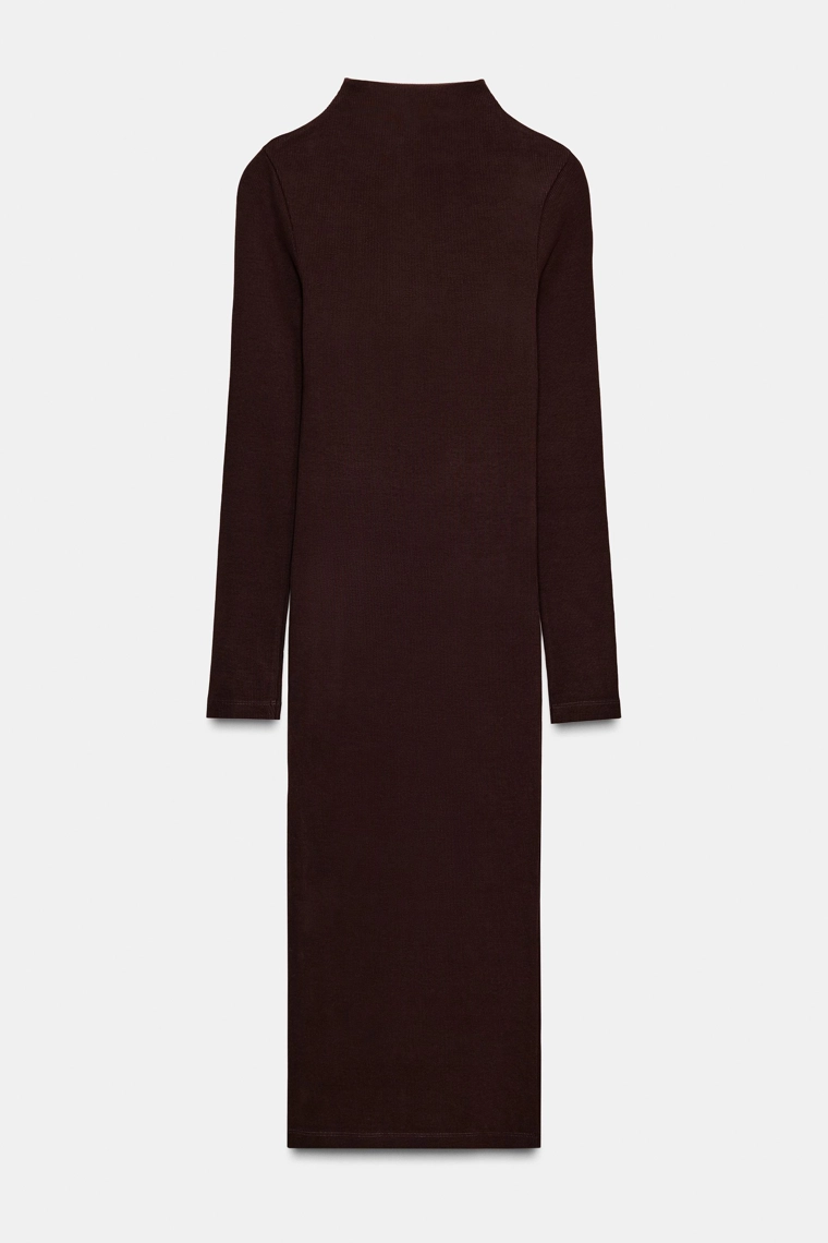 Платье-миди из ребристого трикотажа