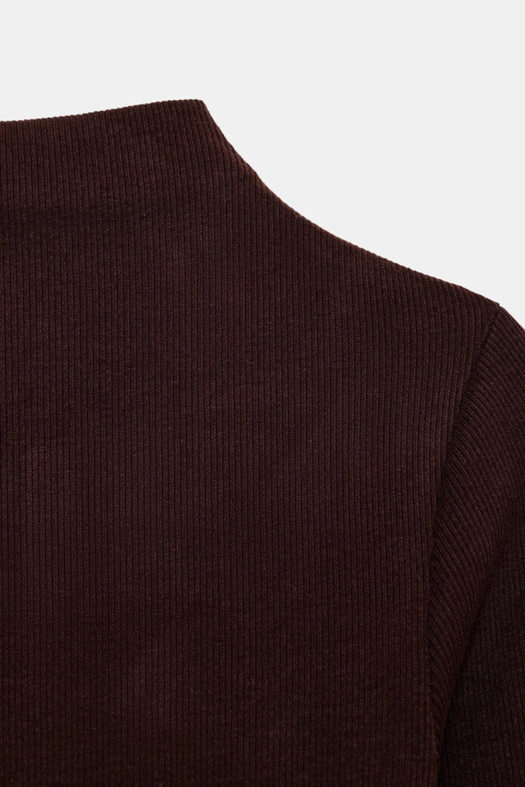 Платье-миди из ребристого трикотажа