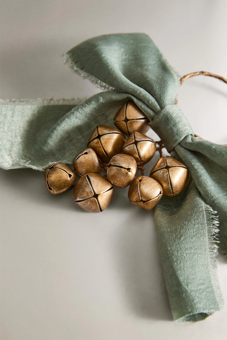 Набор рождественских кольц для салфеток с колокольчиками (2 штуки)