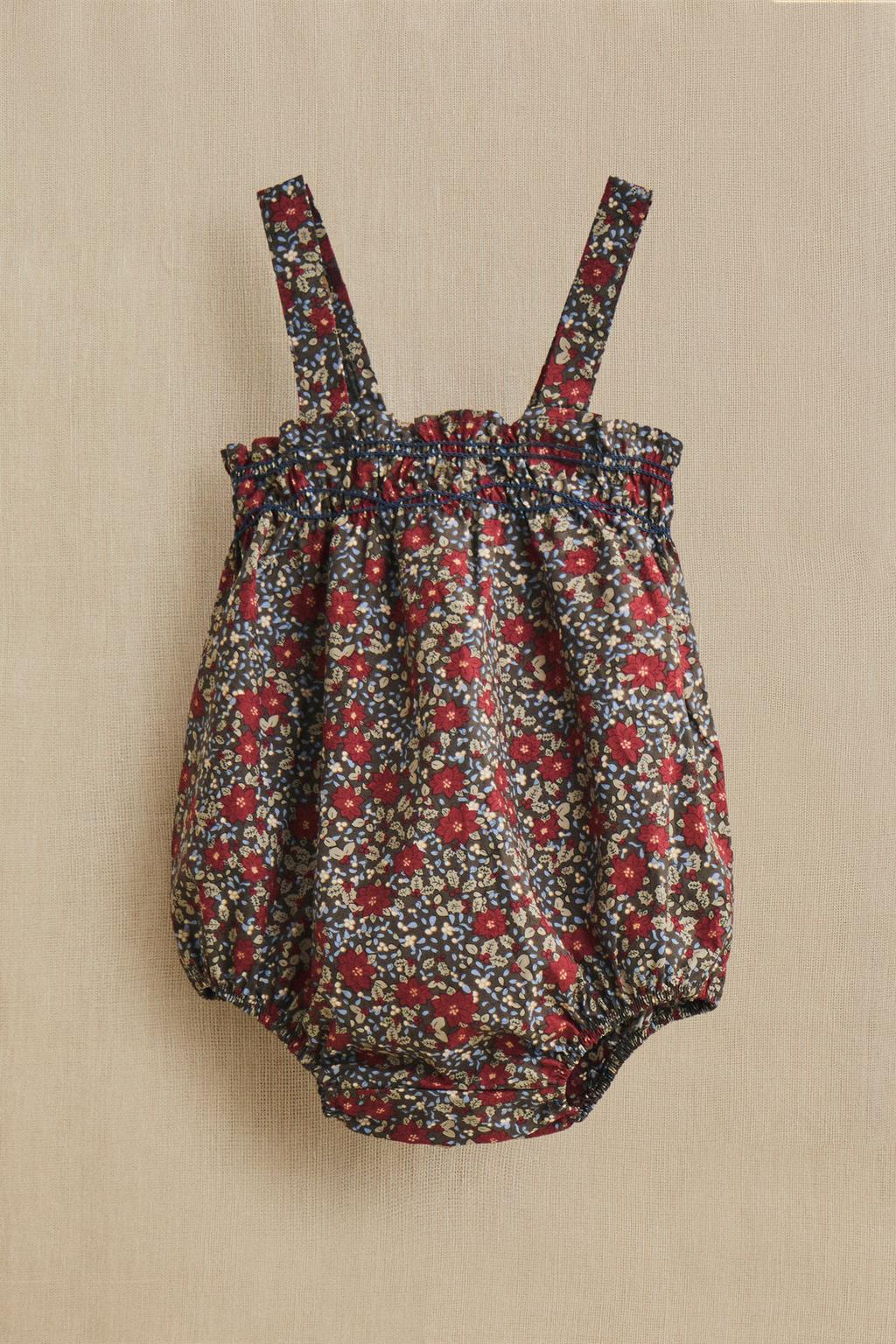 Детский цветочный новогодний боди