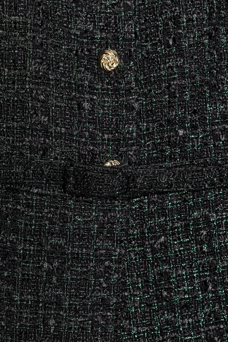 Жилет с круглым вырезом и поясом с металлической нитью