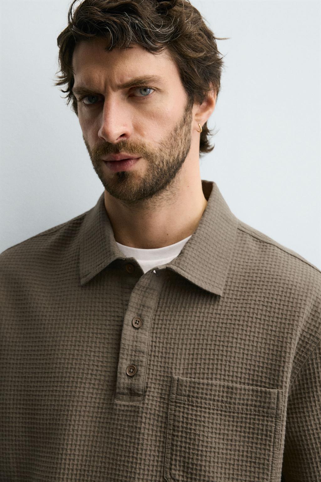 Поло с гофрированной фактурой