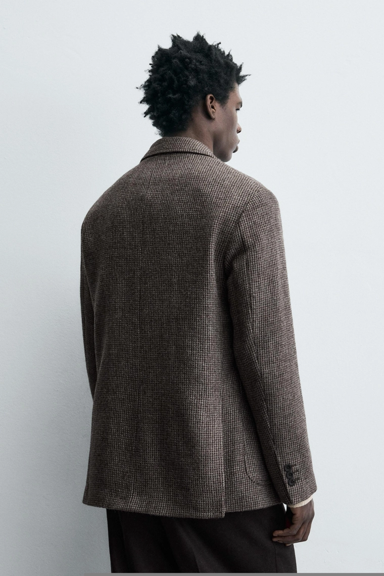 Приталенный пиджак limited edition из 100% шерсти с текстурой