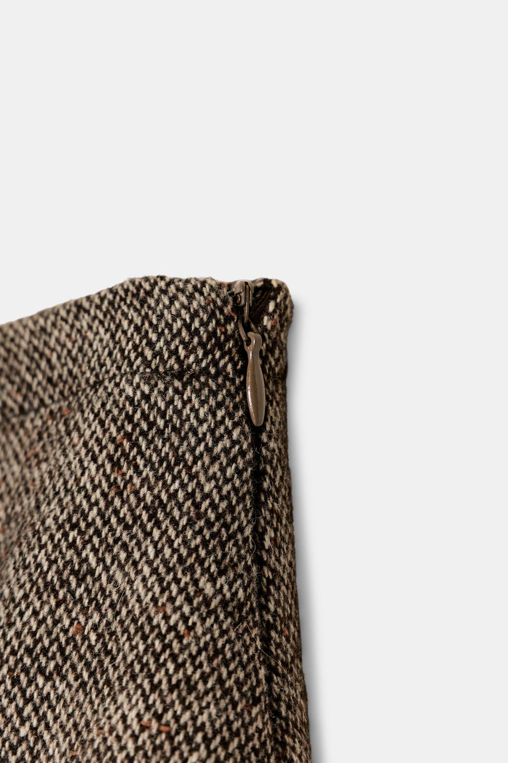 ЮБКА-ШОРТЫ ИЗ ШЕРСТЯНОЙ ТКАНИ В ЕЛОЧКУ