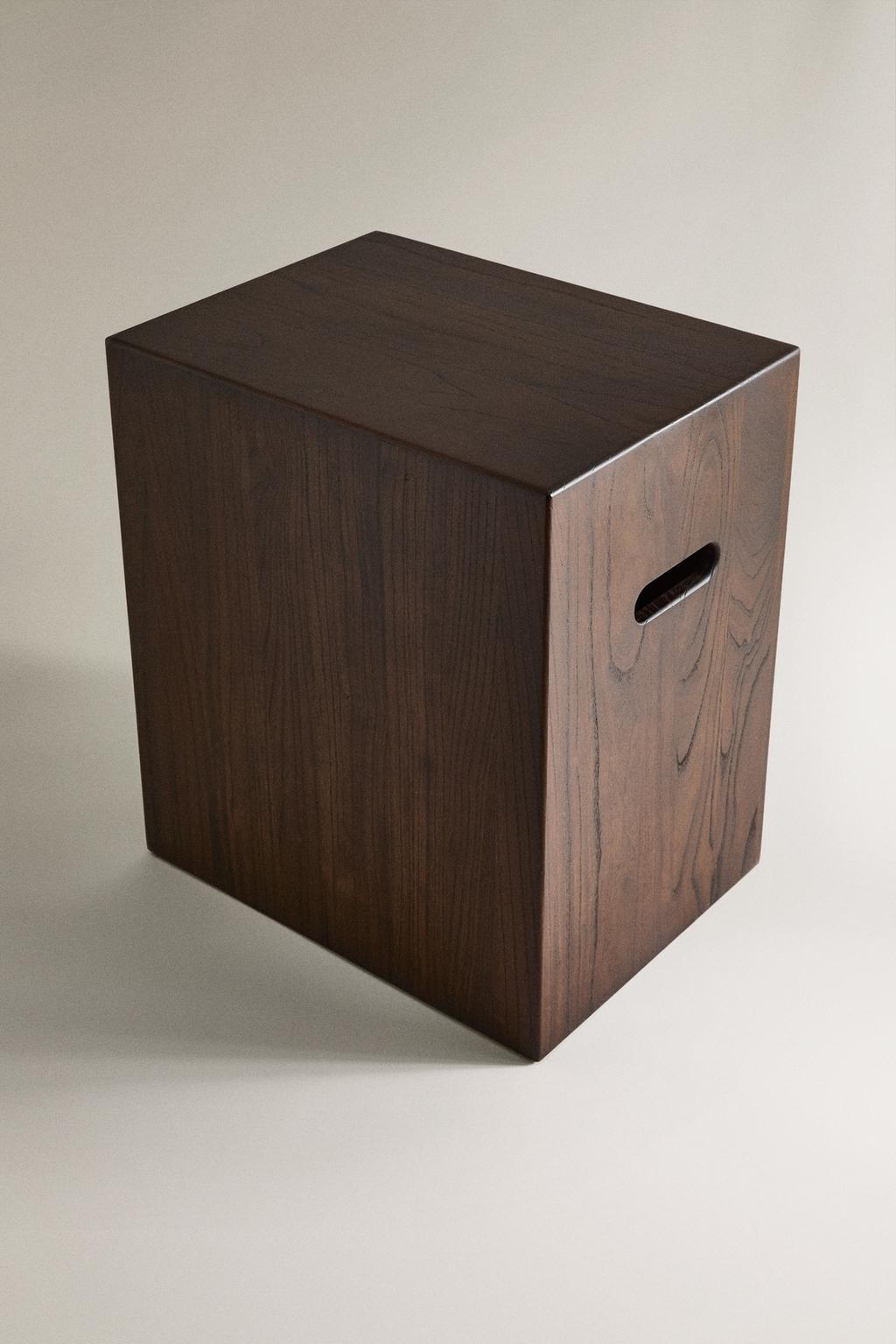 Деревянный кубический боковой столик