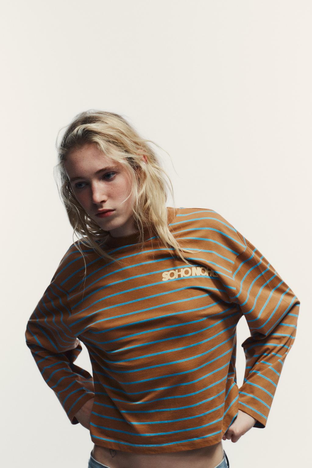 ФУТБОЛКА В ПОЛОСКУ С ТЕКСТОМ