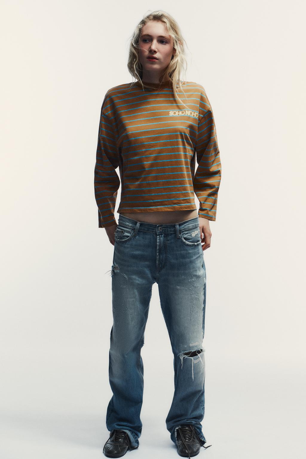 ФУТБОЛКА В ПОЛОСКУ С ТЕКСТОМ