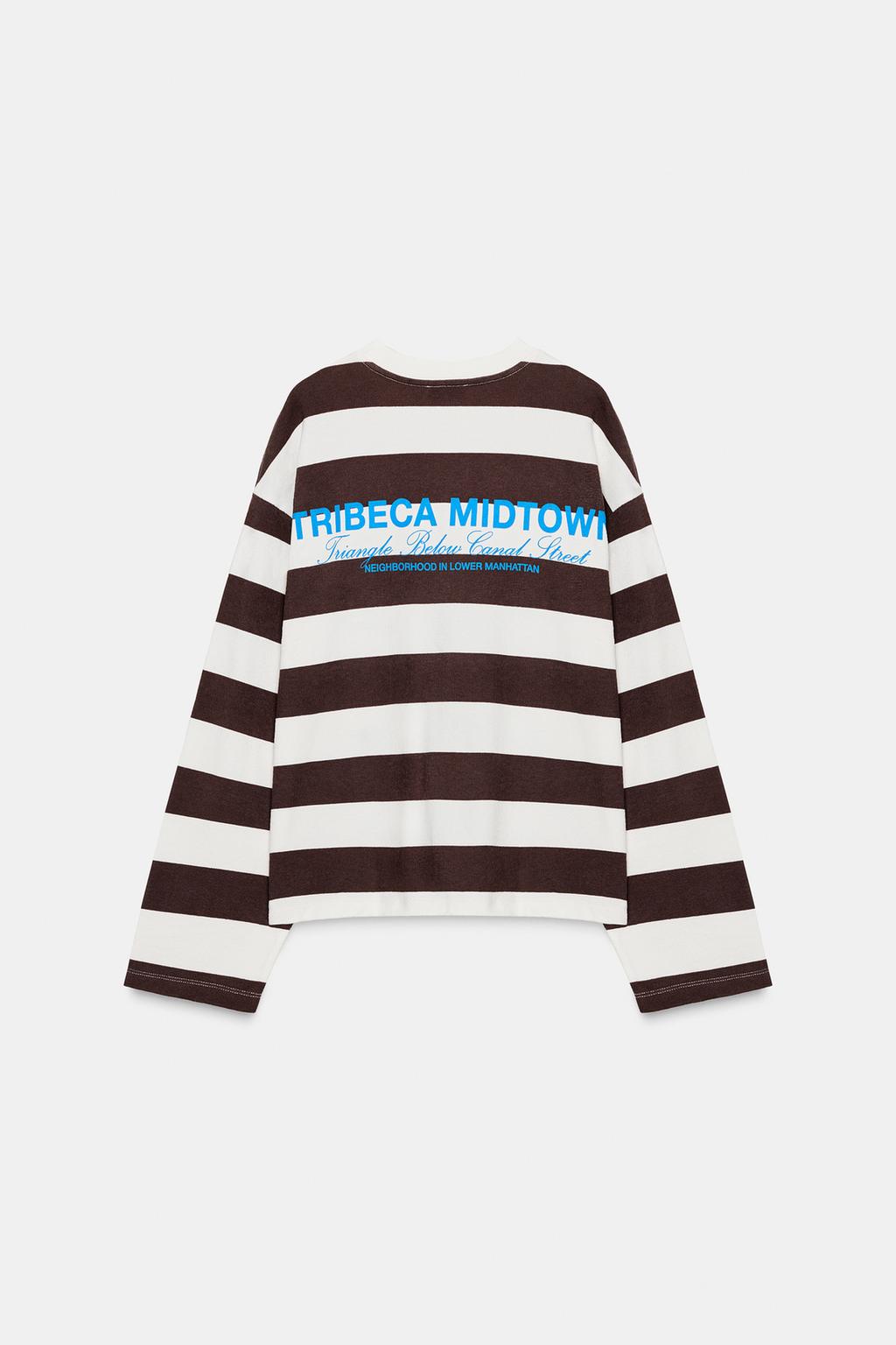 ФУТБОЛКА В ПОЛОСКУ С ТЕКСТОМ