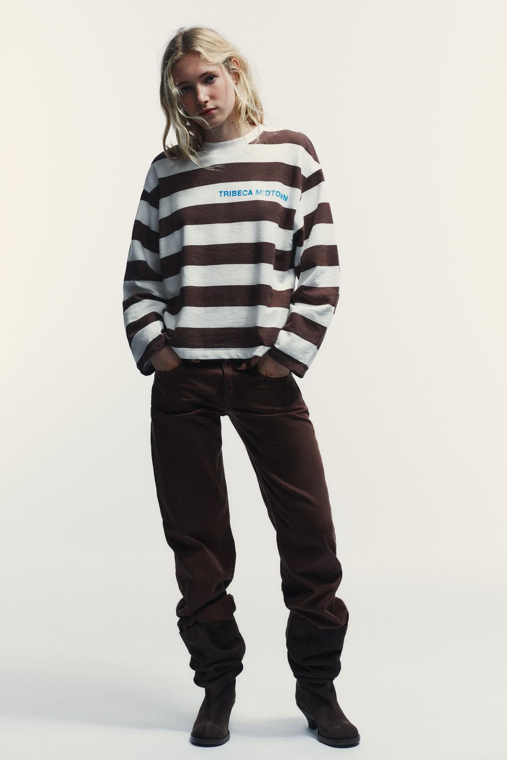 ФУТБОЛКА В ПОЛОСКУ С ТЕКСТОМ