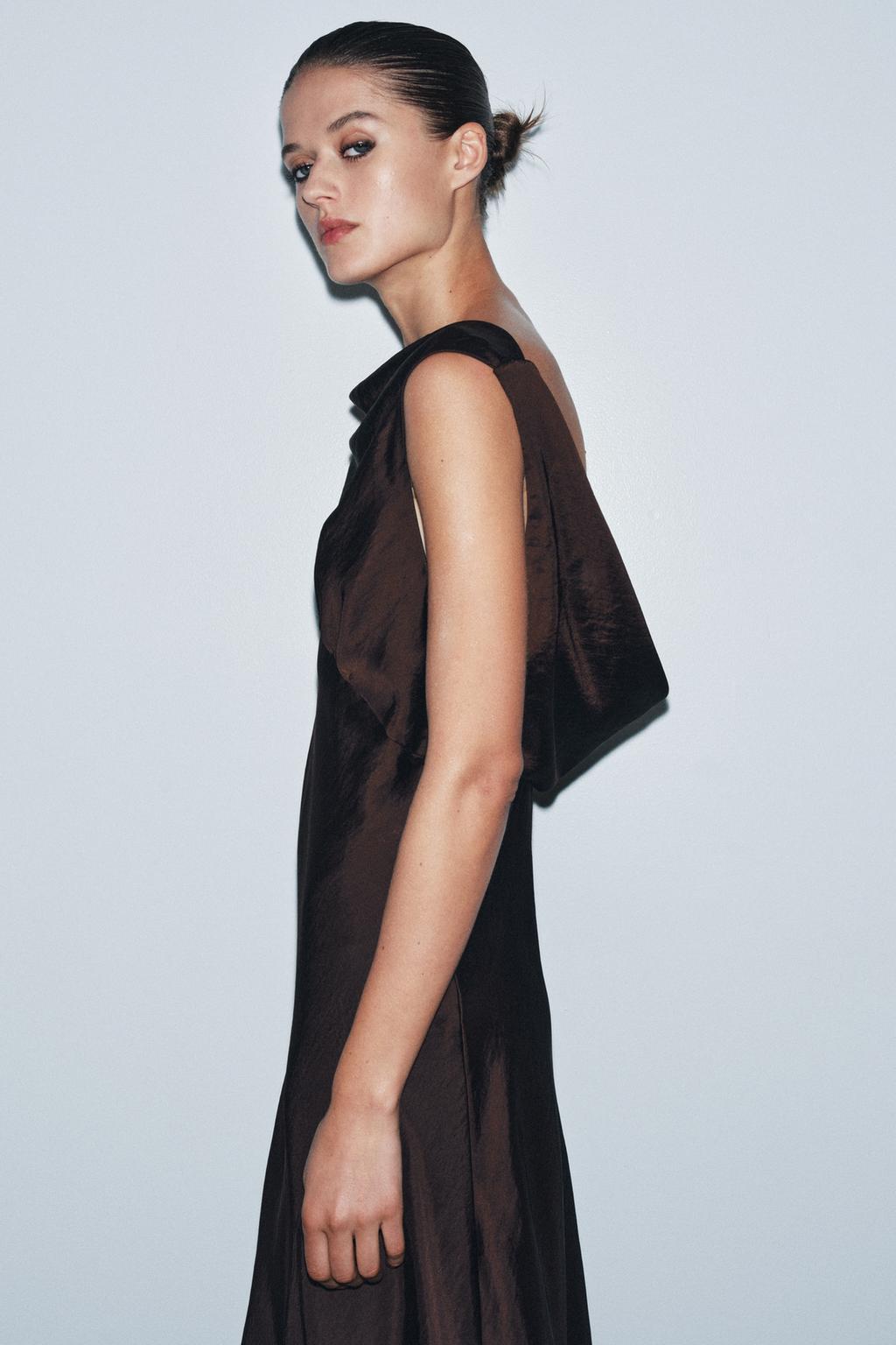 АТЛАСНОЕ ПЛАТЬЕ МИДИ ZW COLLECTION