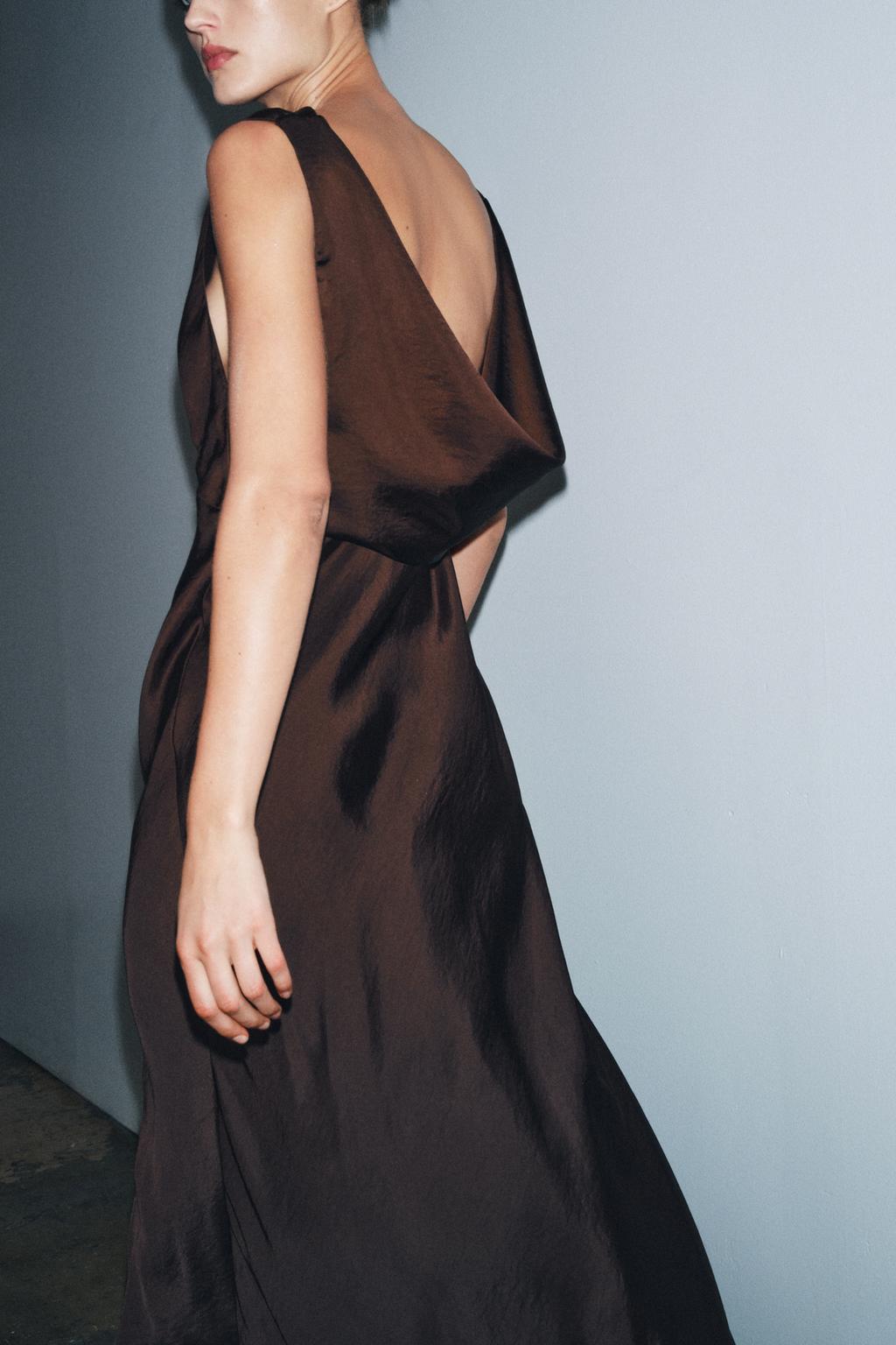 АТЛАСНОЕ ПЛАТЬЕ МИДИ ZW COLLECTION