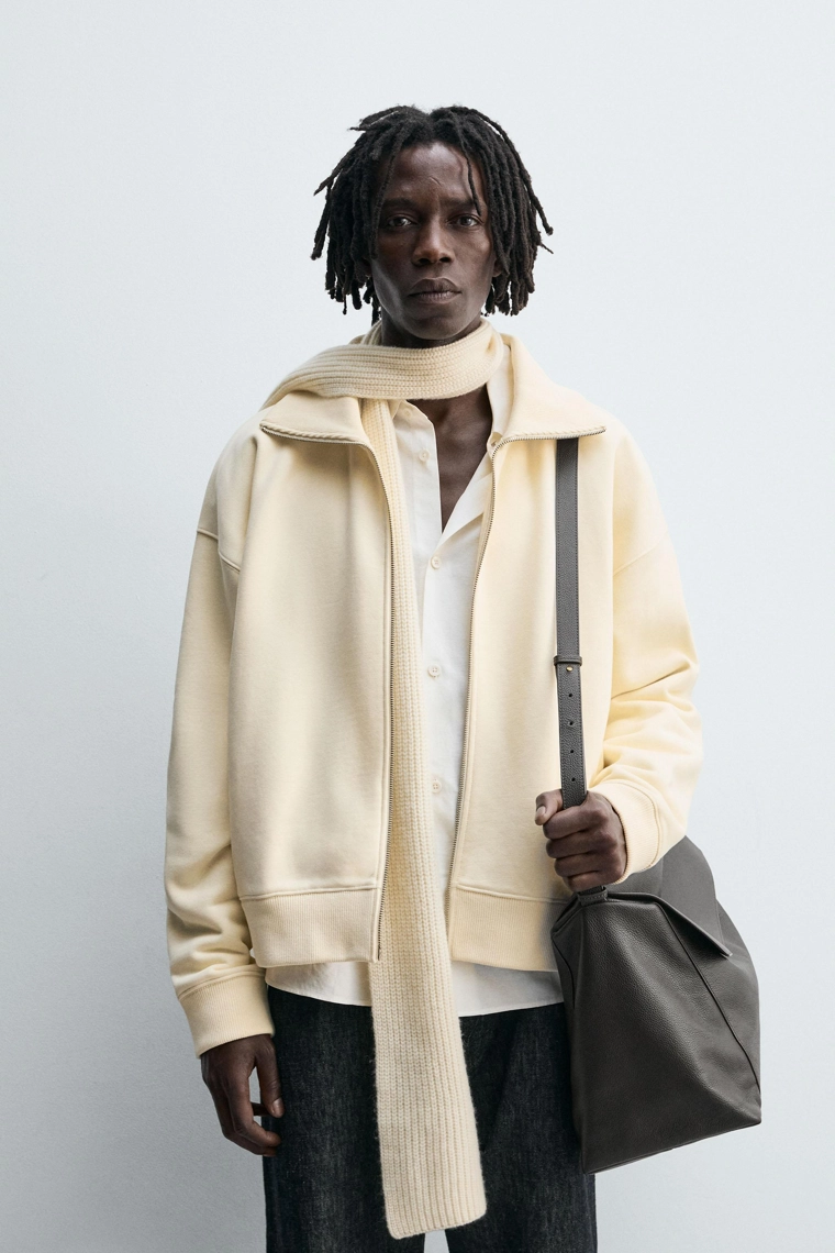 Толстовка с молнией на молнии из ребристого материала