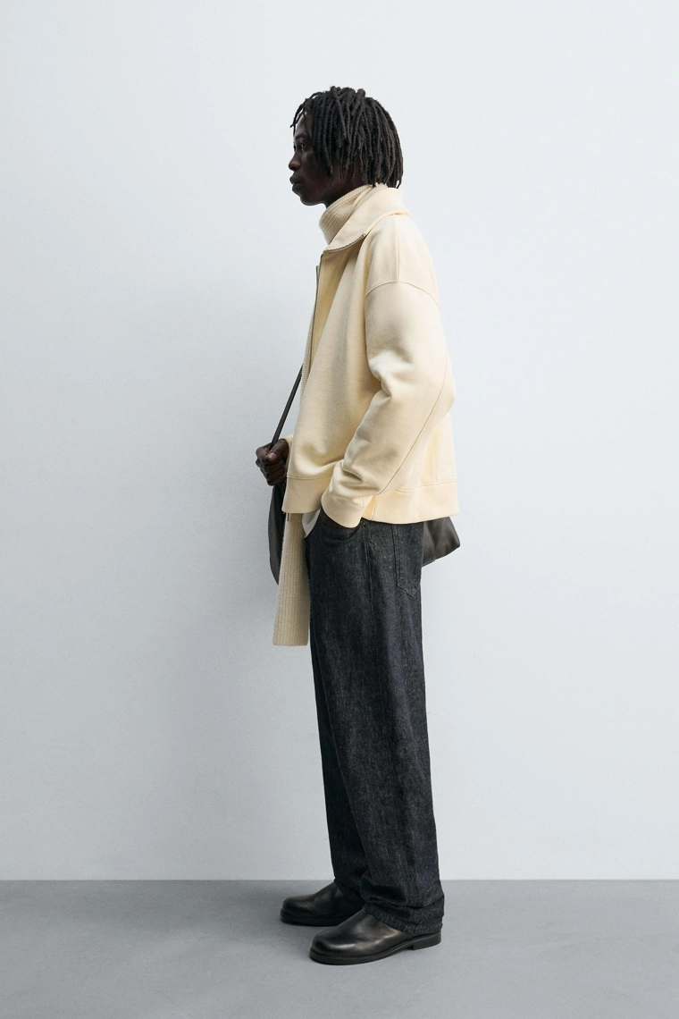 Толстовка с молнией на молнии из ребристого материала