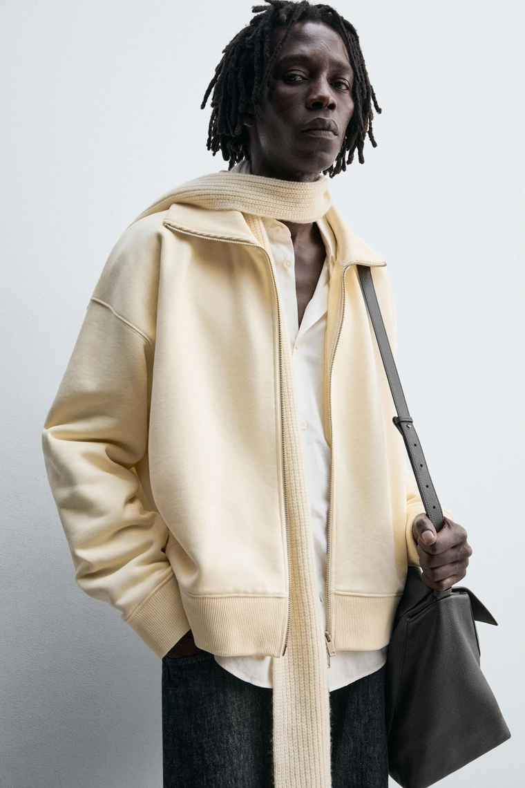 Толстовка с молнией на молнии из ребристого материала