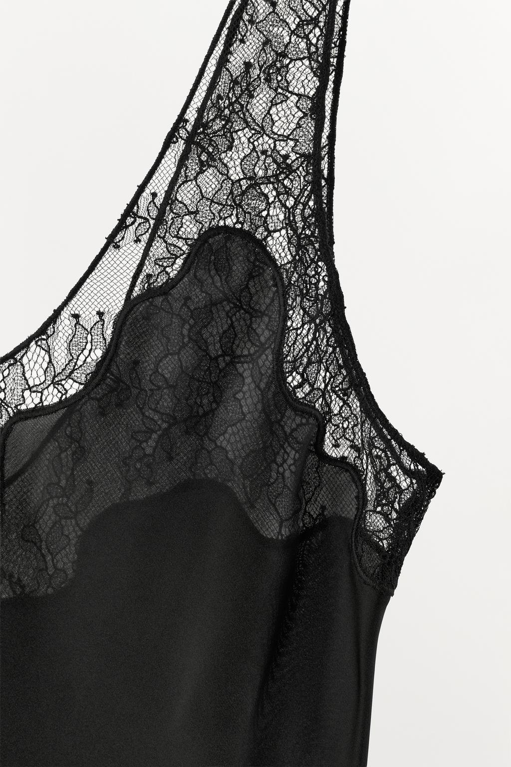 АТЛАСНЫЙ ТОП В БЕЛЬЕВОМ СТИЛЕ С КРУЖЕВОМ