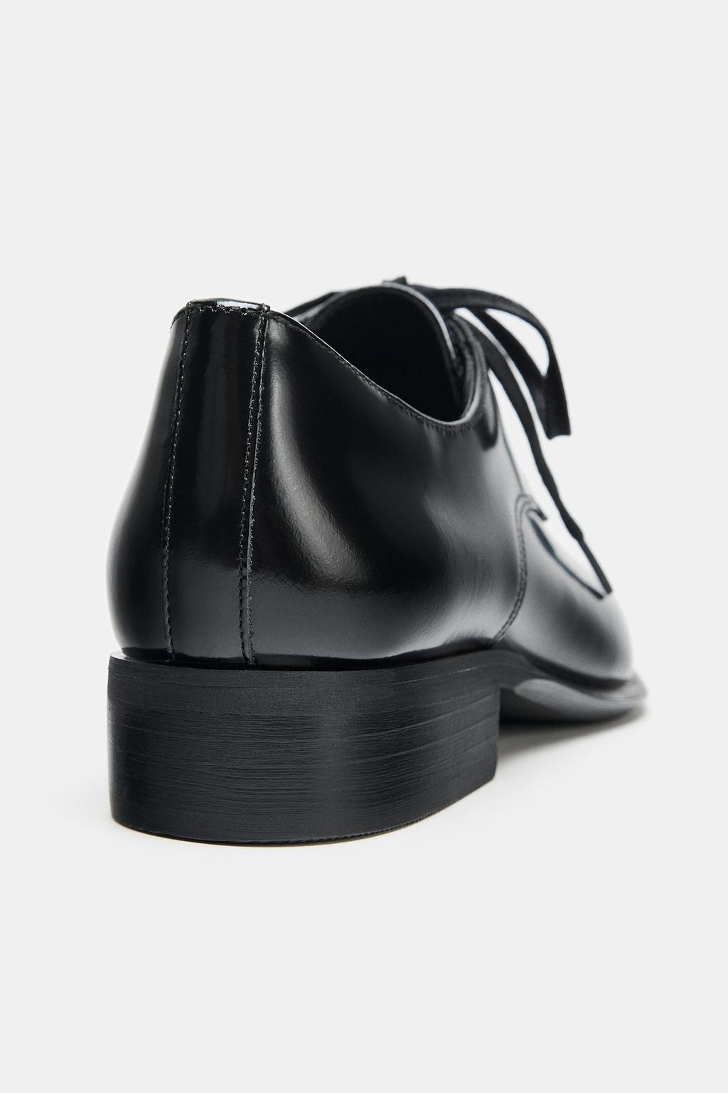 КОЖАНЫЕ ТУФЛИ-ДЕРБИ СО ШНУРОВКОЙ