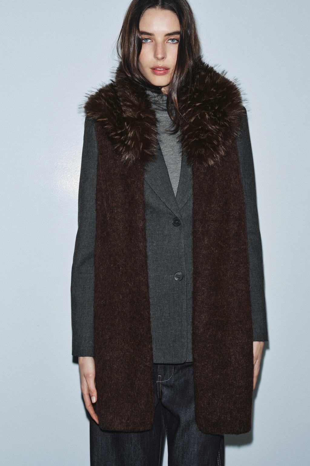 КОМБИНИРОВАННЫЙ ШАРФ ИЗ ИСКУССТВЕННОГО МЕХА