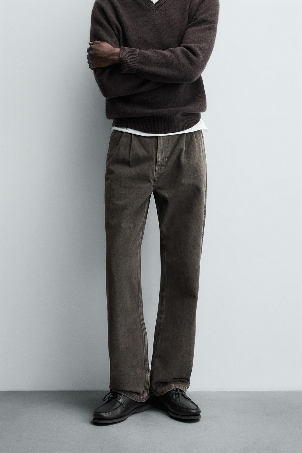 ДЖИНСЫ STRAIGHT FIT СО СКЛАДКАМИ