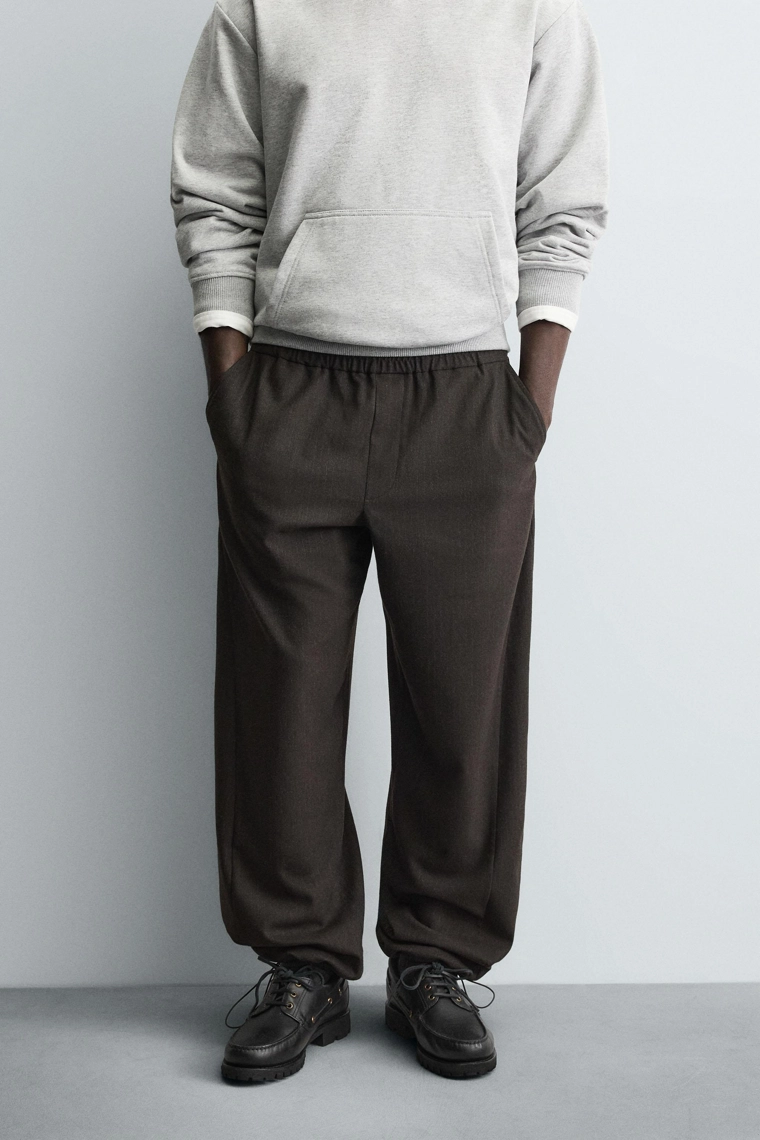 Брюки свободного кроя с текстурой