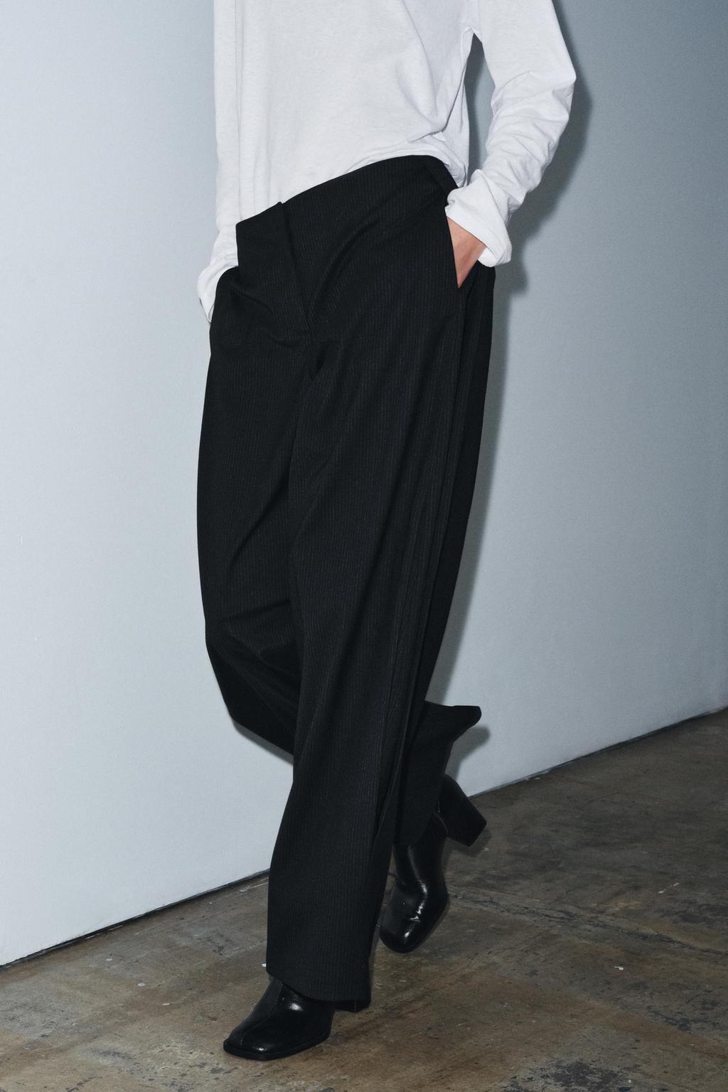 БРЮКИ В ПОЛОСКУ С ЗАЩИПАМИ — ZW COLLECTION