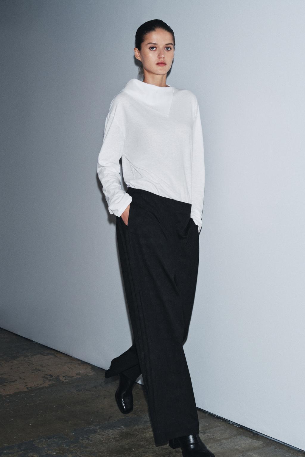 БРЮКИ В ПОЛОСКУ С ЗАЩИПАМИ — ZW COLLECTION