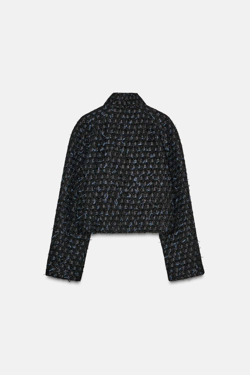 ДВУБОРТНЫЙ ЖАКЕТ ИЗ РЕЛЬЕФНОЙ ТКАНИ С МЕТАЛЛИЗИРОВАННОЙ НИТЬЮ