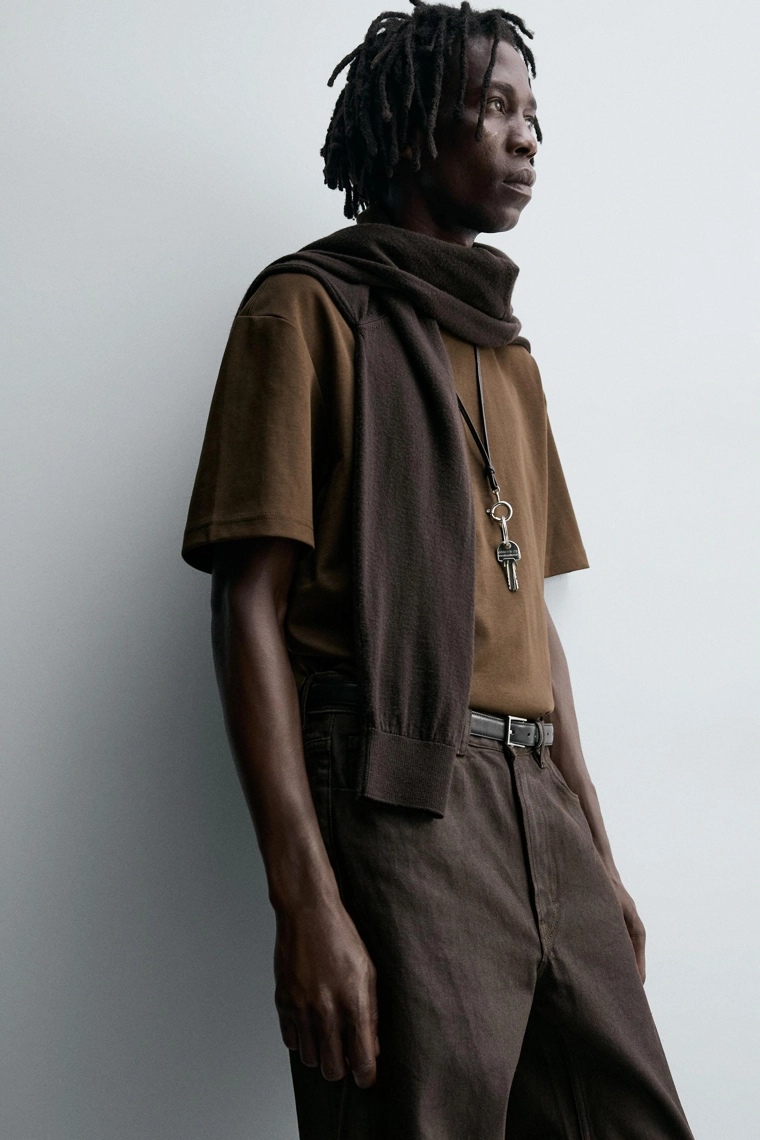 Футболка свободного кроя из интерлока