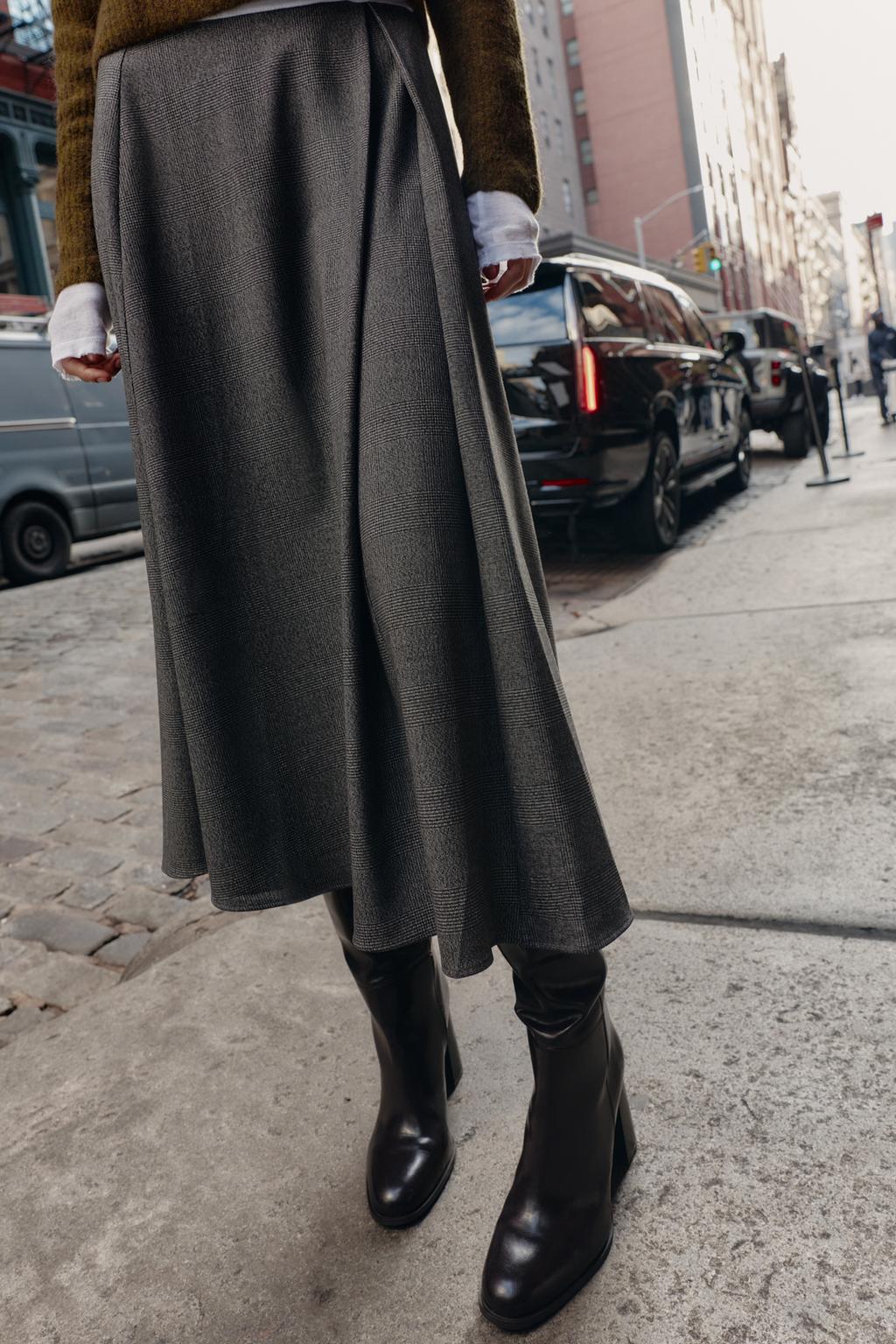 ЮБКА-НАКИДКА МИДИ «ГУСИНАЯ ЛАПКА»