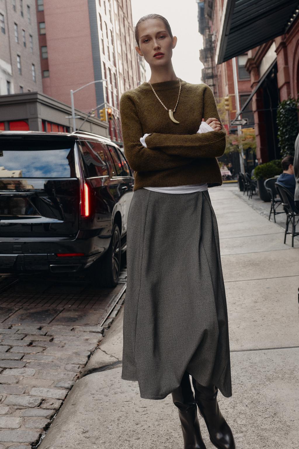 ЮБКА-НАКИДКА МИДИ «ГУСИНАЯ ЛАПКА»