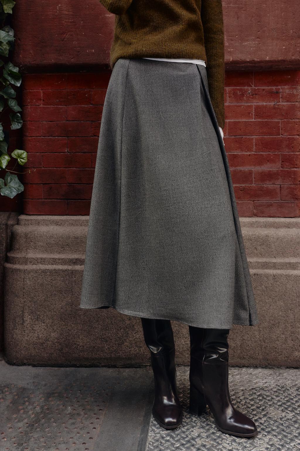 ЮБКА-НАКИДКА МИДИ «ГУСИНАЯ ЛАПКА»