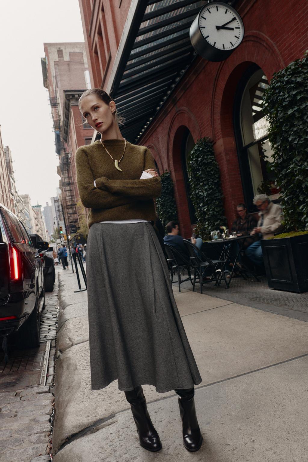 ЮБКА-НАКИДКА МИДИ «ГУСИНАЯ ЛАПКА»