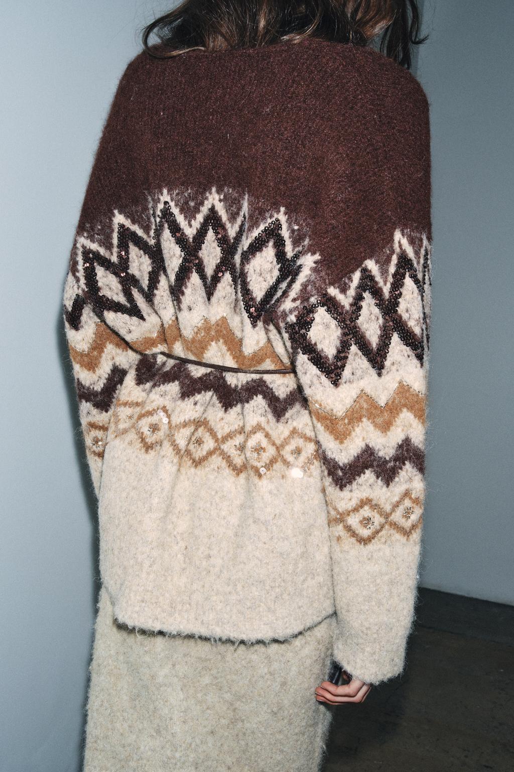 ЮБКА МИДИ ИЗ ВЯЗАНОГО МАТЕРИАЛА С ЭФФЕКТОМ ВОРСА