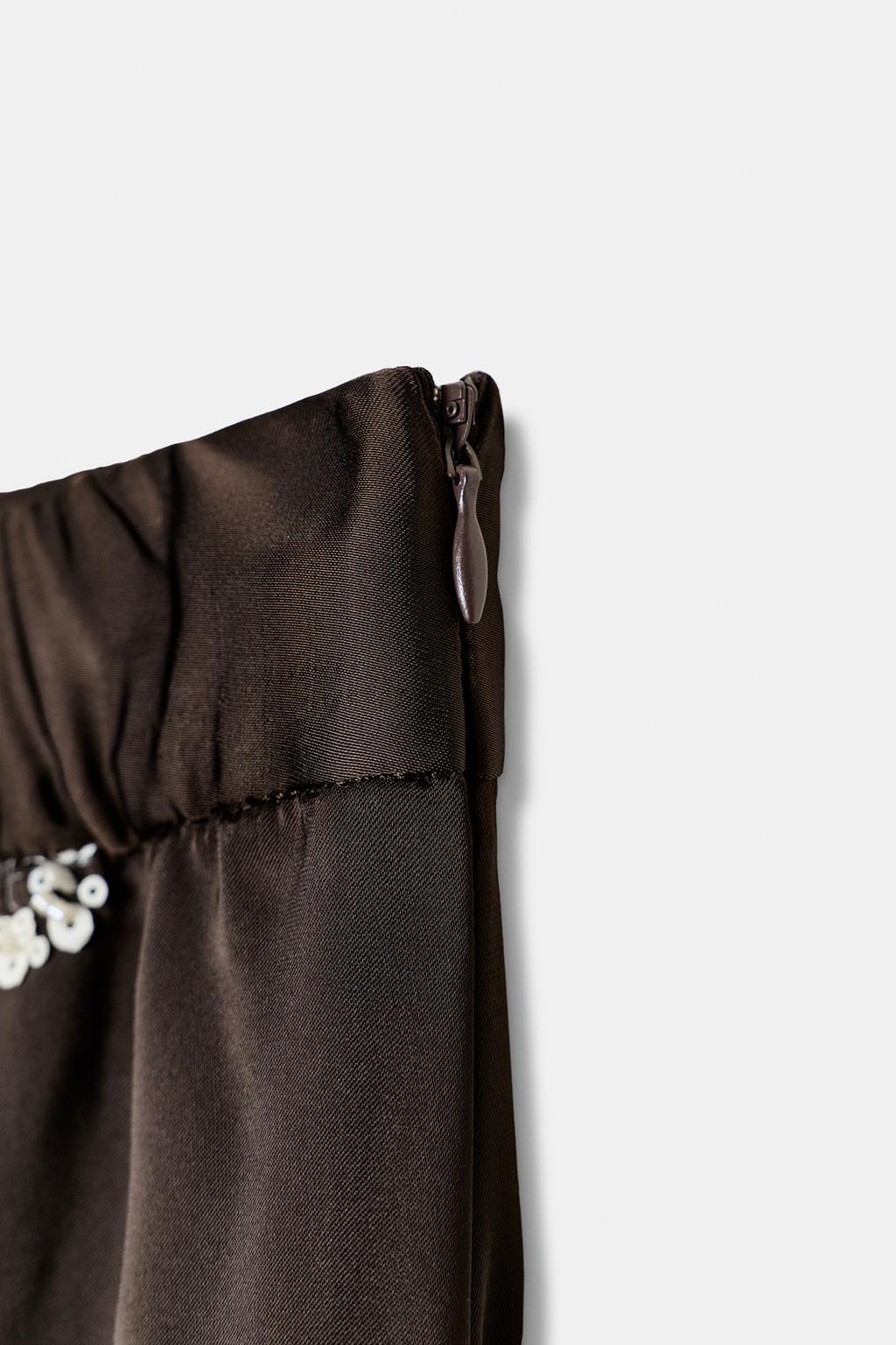 Юбка-миди с вышивкой из паеток из коллекции zw limited edition