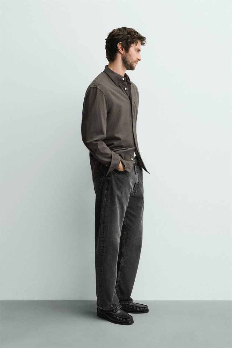 Рубашка в клетку с завершением под ворс