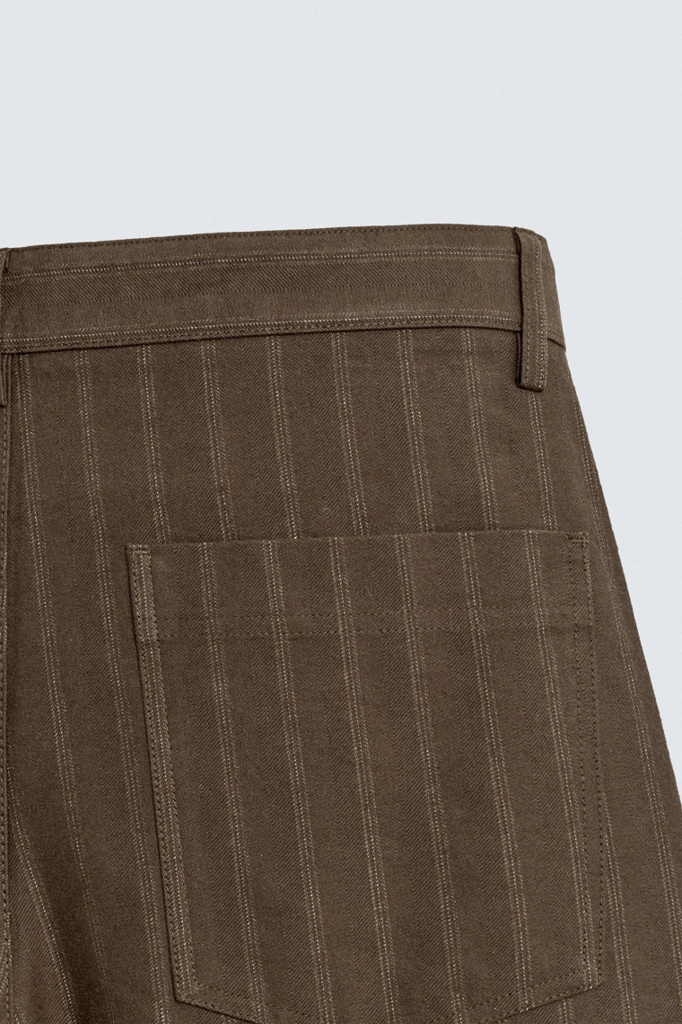 Брюки баллон из полосатого жаккарда