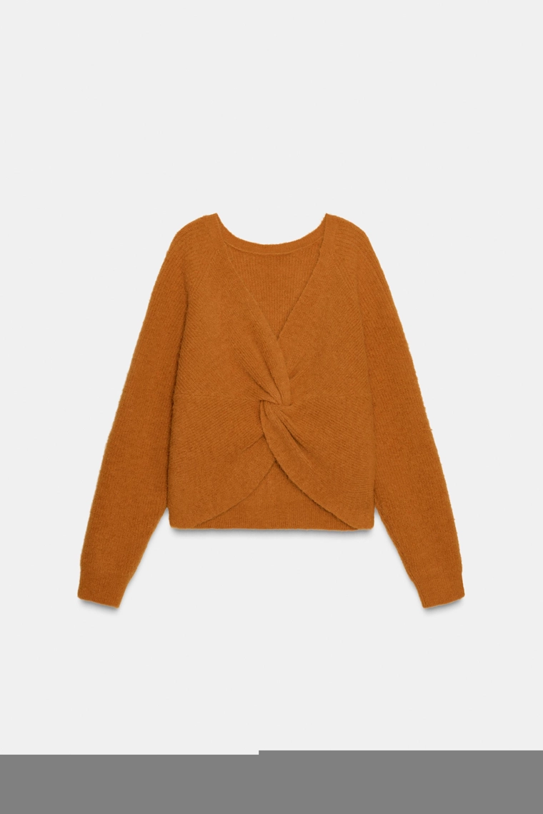 Трикотажный свитер с завязкой на спине