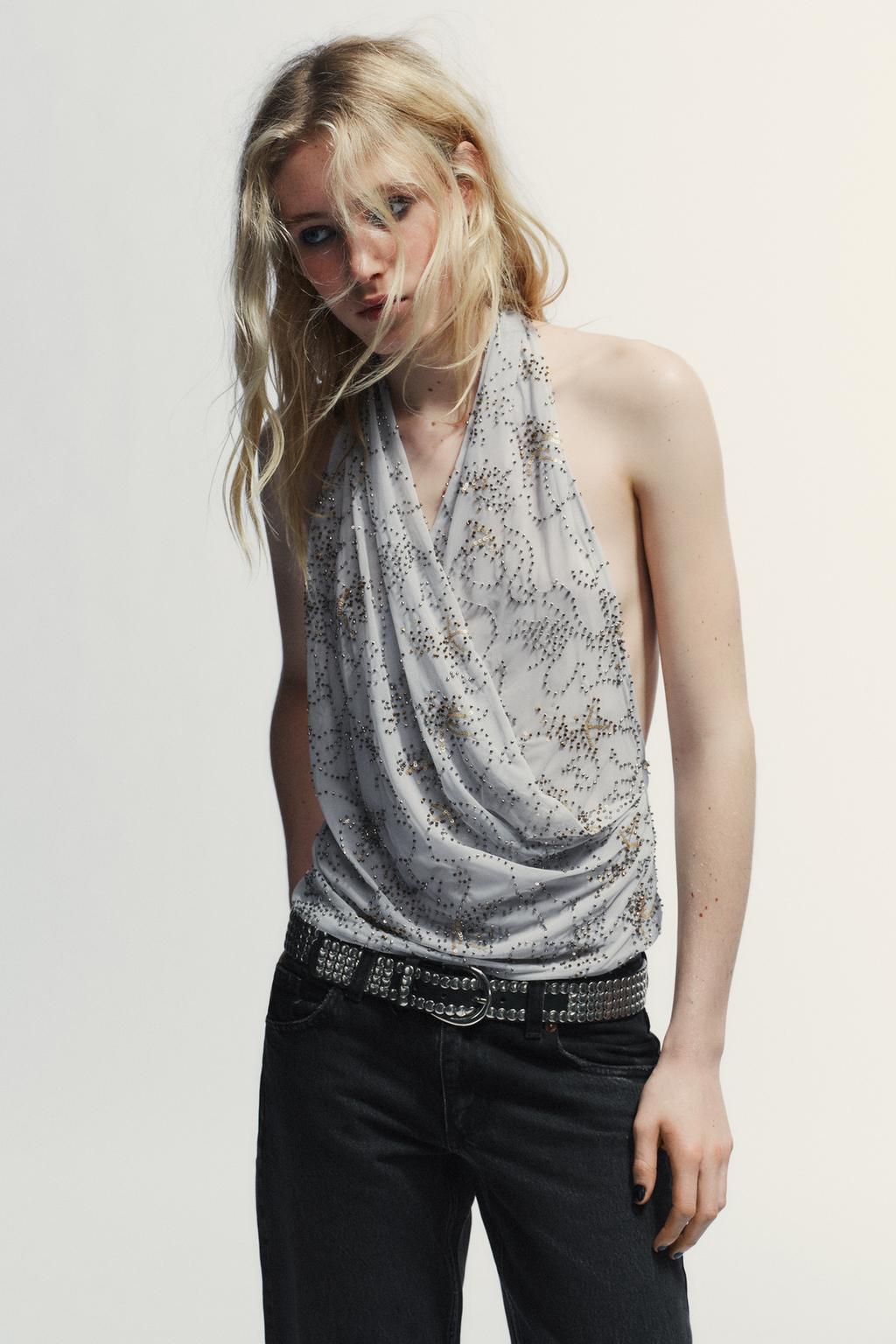 ТОП ХАЛТЕР С ВЫШИВКОЙ И БУСИНАМИ