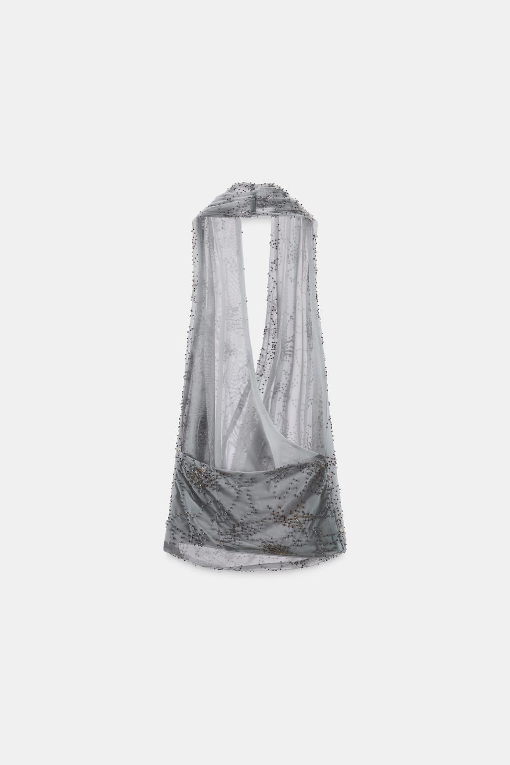 ТОП ХАЛТЕР С ВЫШИВКОЙ И БУСИНАМИ