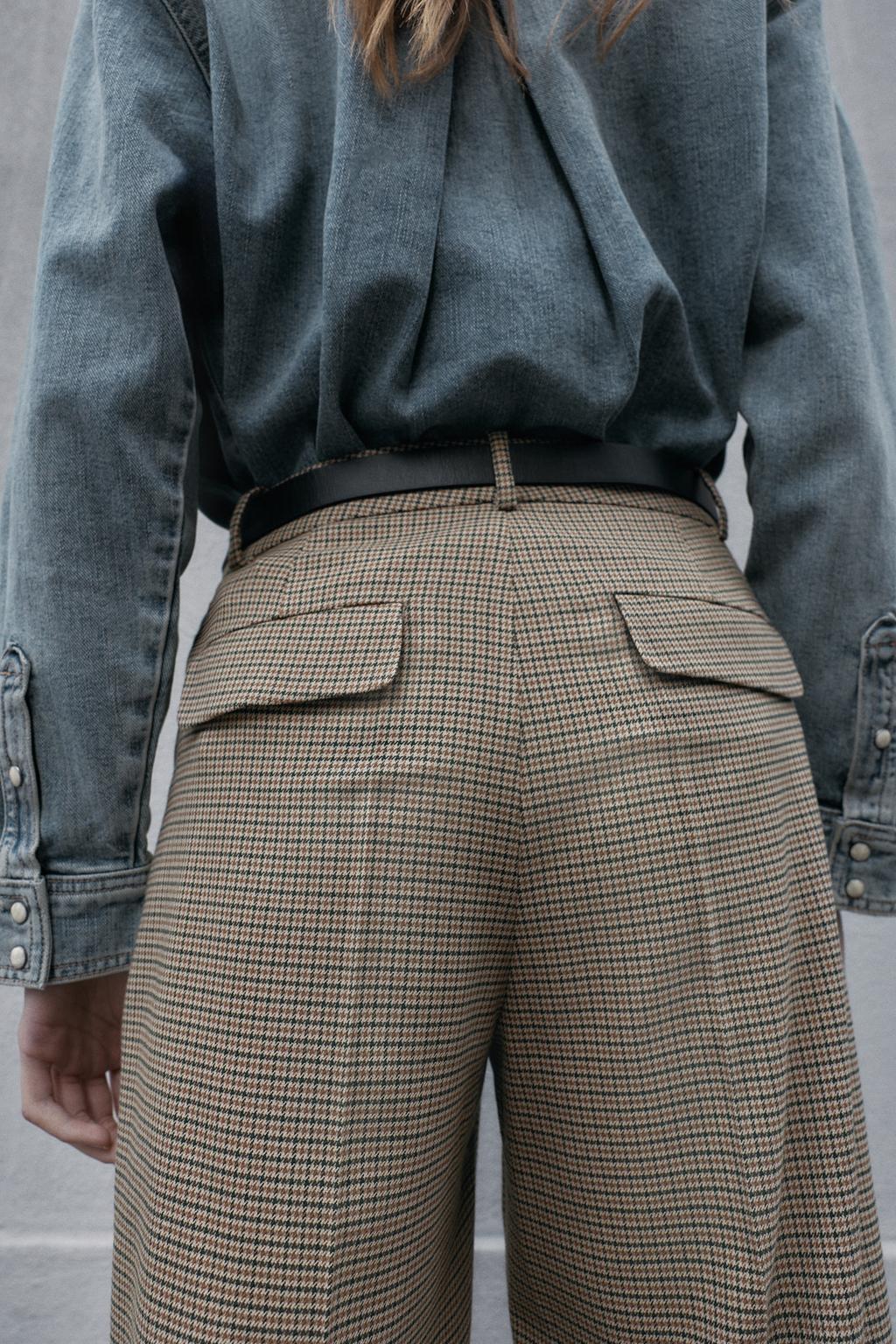 БРЮКИ «ГУСИНАЯ ЛАПКА» С РЕМНЕМ