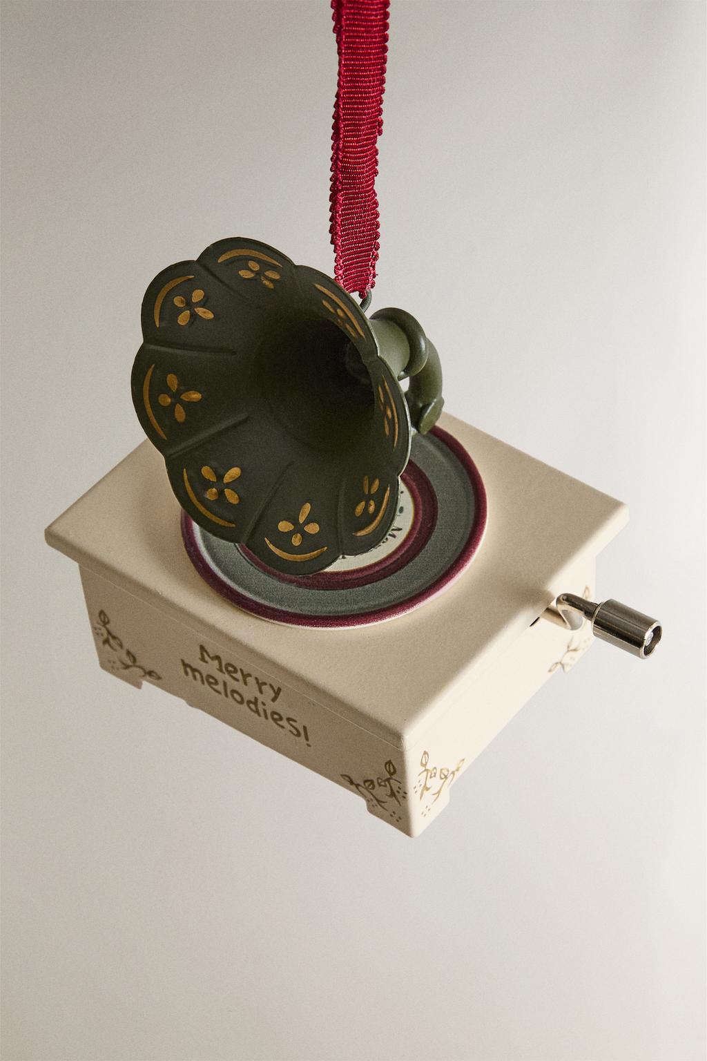 Рождественская игрушка ёлочка граммофон