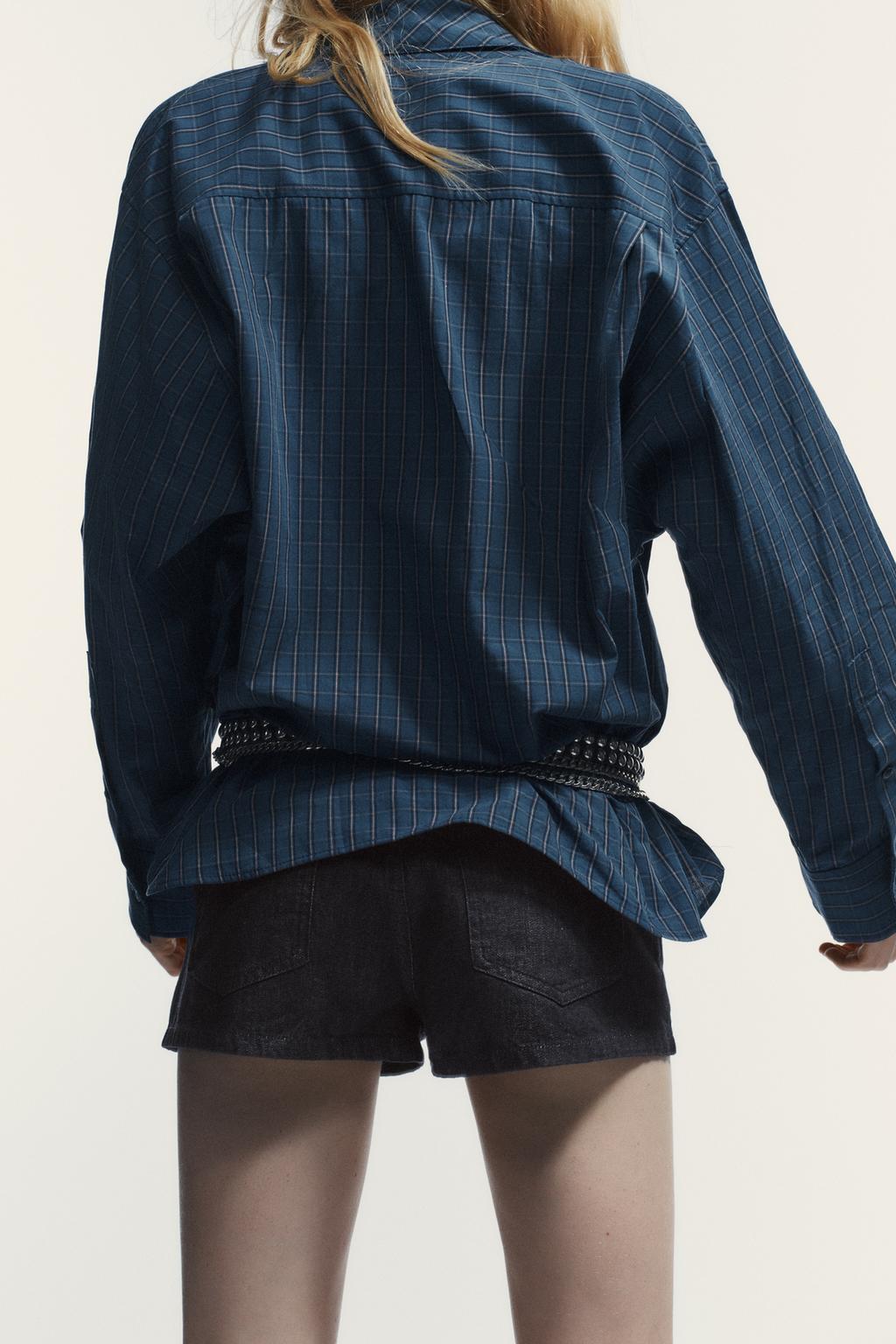 ХЛОПКОВАЯ РУБАШКА В КЛЕТКУ С ШАРФОМ