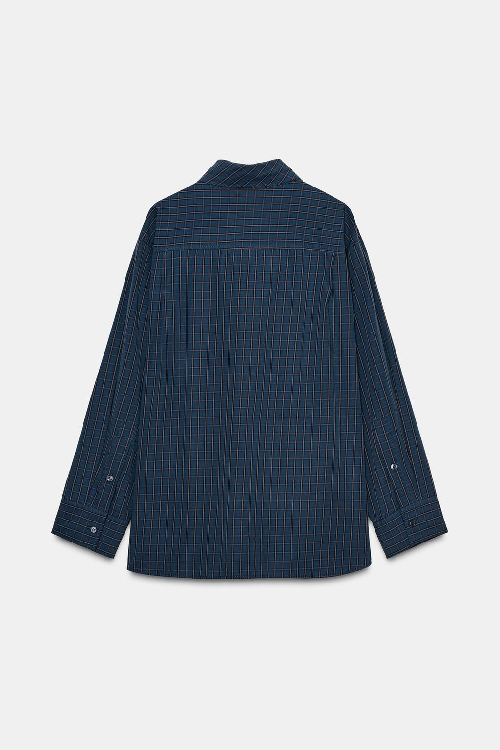 ХЛОПКОВАЯ РУБАШКА В КЛЕТКУ С ШАРФОМ