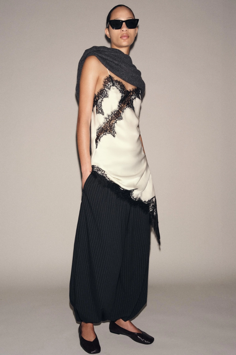 Брюки в полоску с завышенной талией из коллекции zw