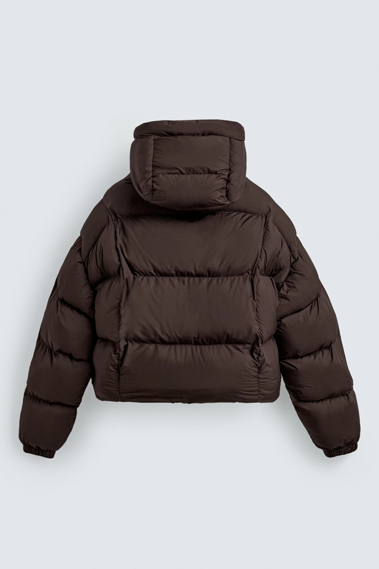 Укороченный пуховик со вставками