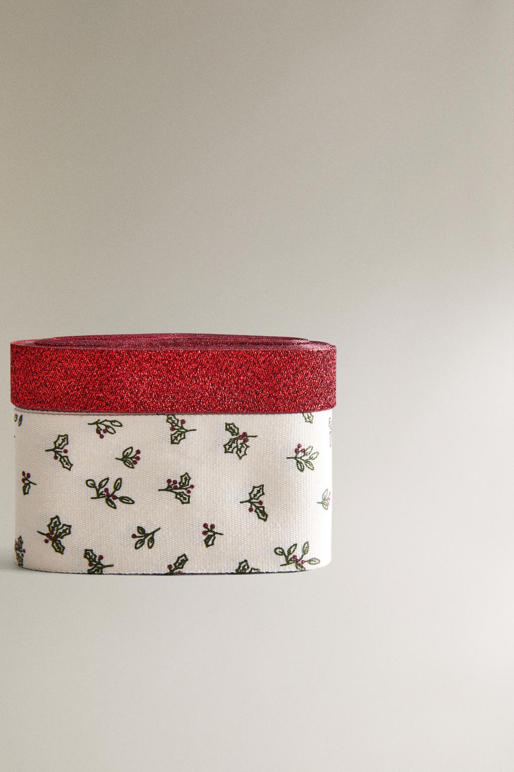 Набор рождественских лент с листьями (набор из 2)